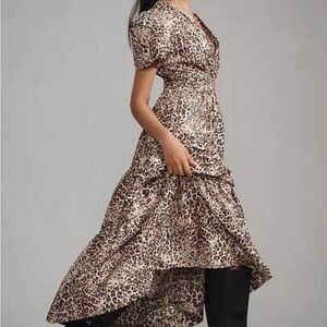 Anthropologie Somerset Leopard Print Maxi Dress
